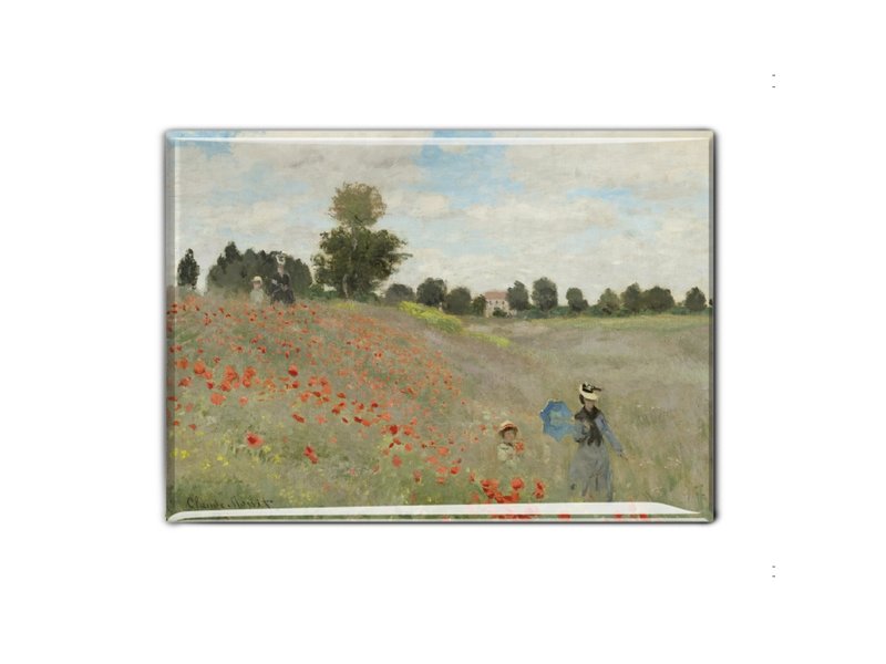 Imán de nevera, campo con amapolas, Monet