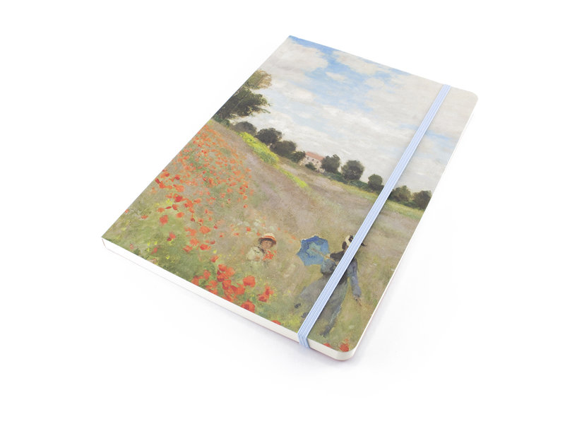 Softcover-Notizbuch, A5, Monet, Feld mit Mohnblumen