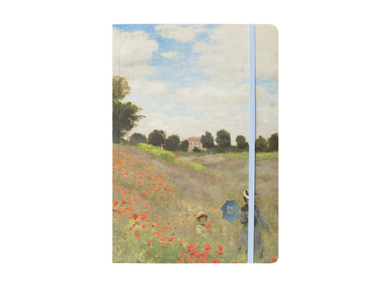 Carnet à couverture souple, A5, Monet, champ avec des coquelicots