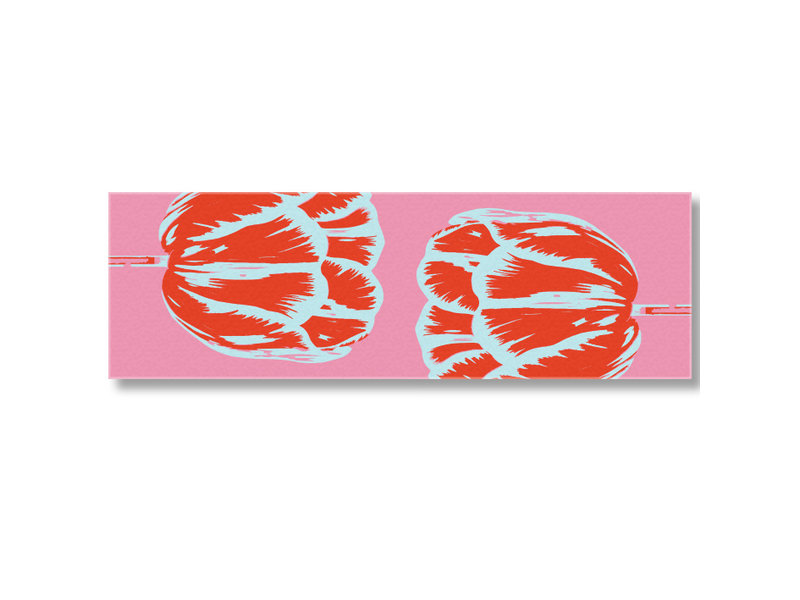 Foulard Tulipes ligne Pop Art Rose