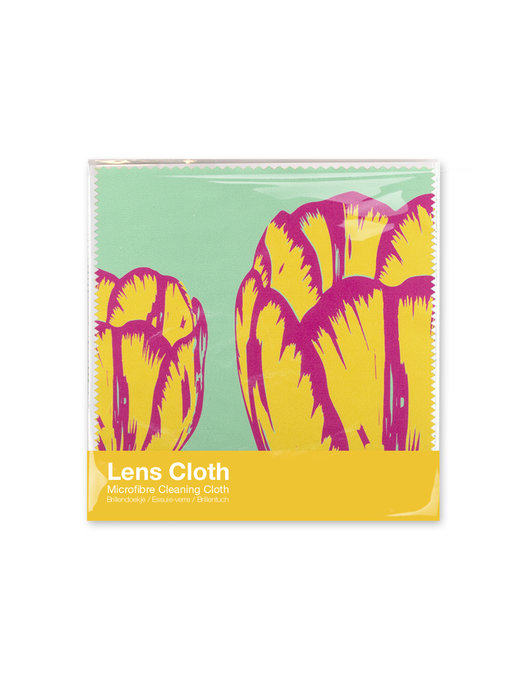 Lens cloth, 15x15, Tulip Pop Line Green