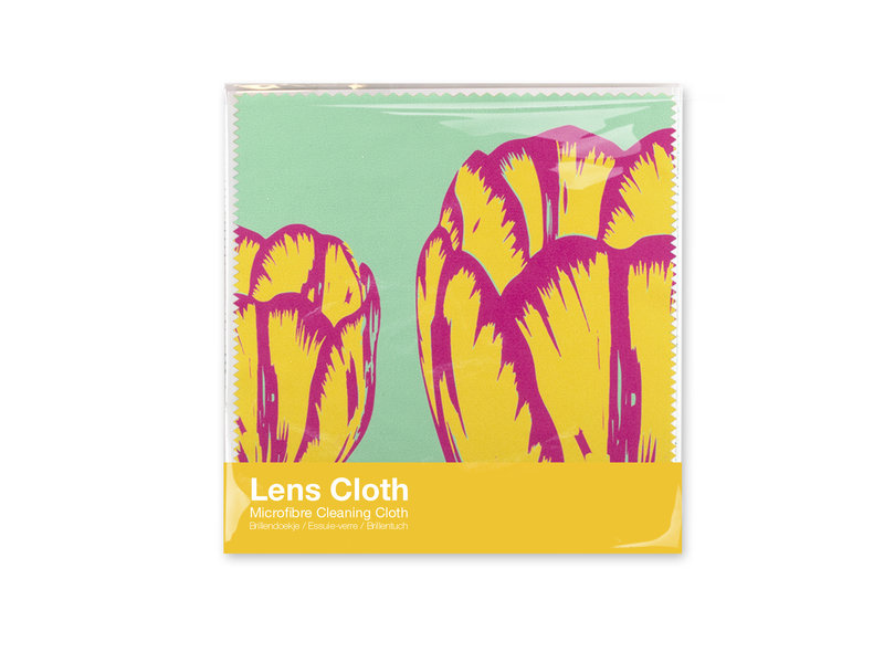 Lens cloths W, 15x15, Tulip Pop Line Green