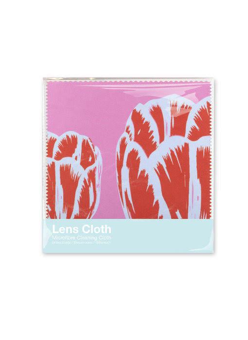 Lens cloth, 15x15, Tulip Pop Line Pink