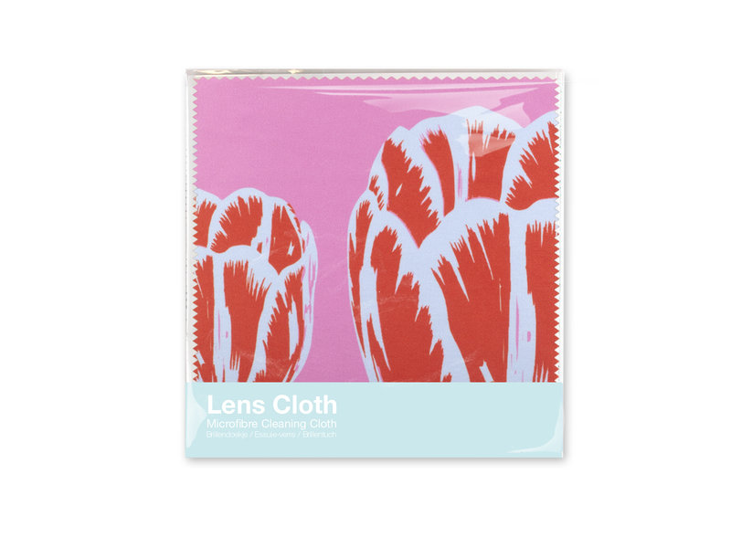 Lens cloth, 15x15, Tulip Pop Line Pink