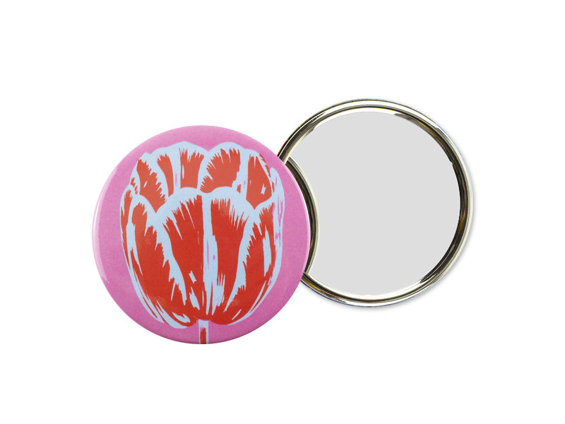 Miroir de poche, Ø 80 mm, Tulip Pop Line Pink