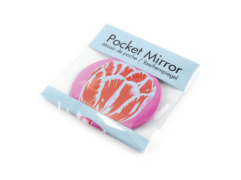 Pocket Mirror , Ø 80 mm, Tulip Pop Line Pink