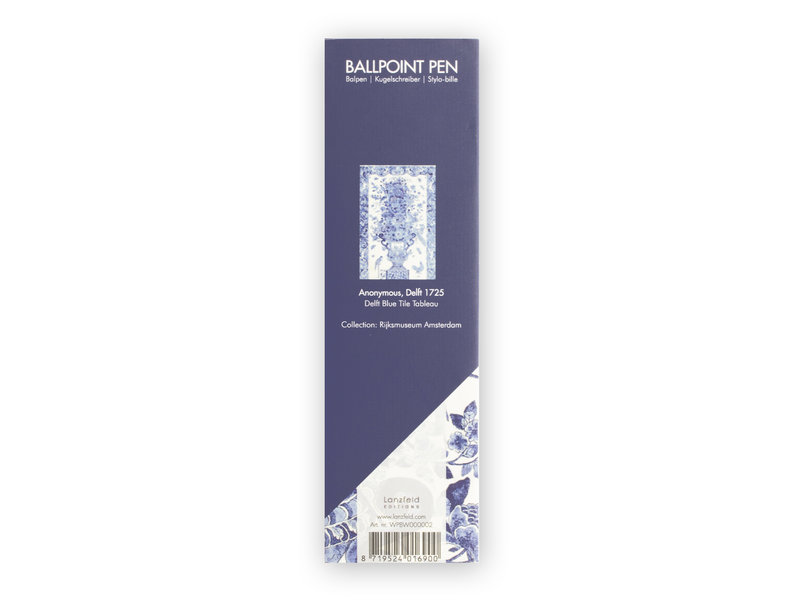 Ballpoint pen in box, Delft blue bird, Rijksmuseum