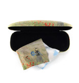 Étui à lunettes avec tissu pour lentilles, Monet, Field with coquelicots