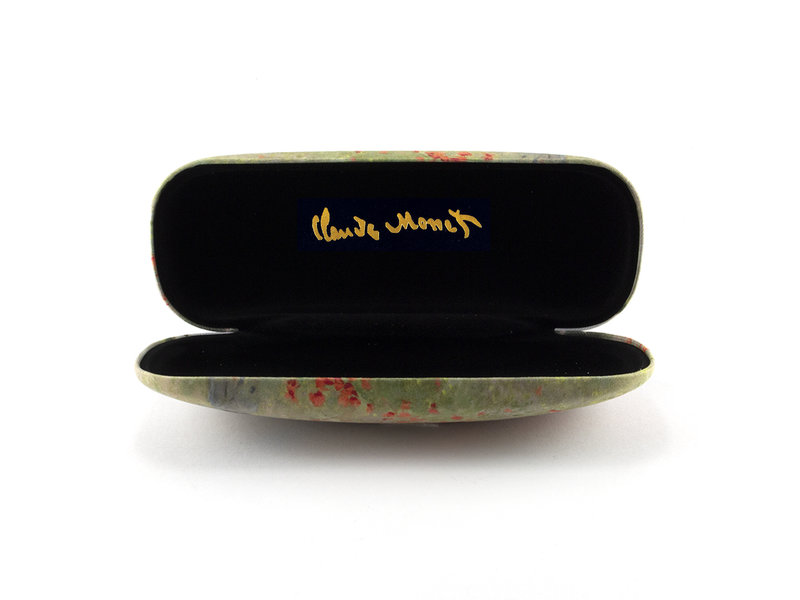 Brillenbox, Monet, Feld mit Mohnblumen - mit Linsentuch