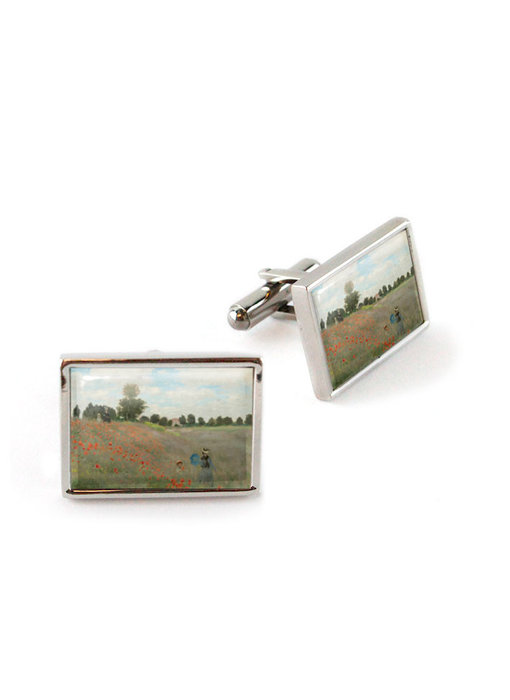 Cufflinks, Field with poppies, Monet