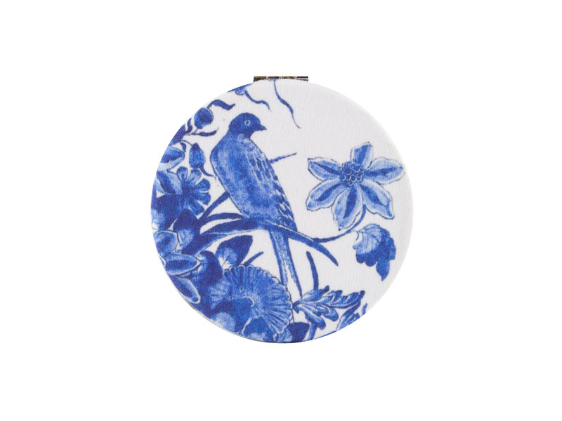 Folding pocket mirror microfiber, Delft Blue birds, Rijksmuseum