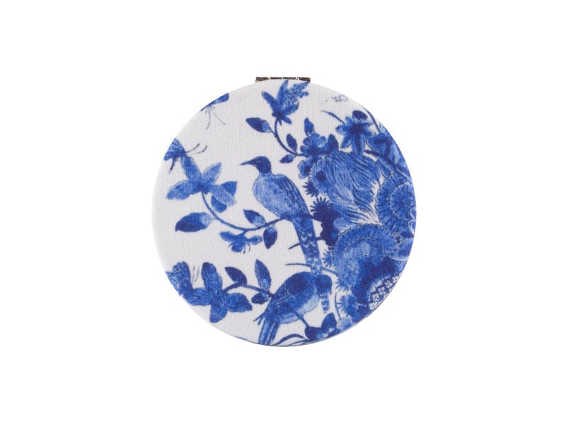 Folding pocket mirror microfiber, Delft Blue birds, Rijksmuseum