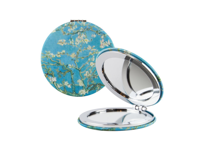 Folding pocket mirror, microfiber, Van Gogh, Almond Blossom