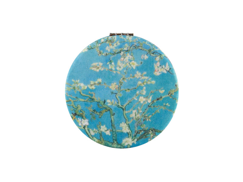 Folding pocket mirror, microfiber, Van Gogh, Almond Blossom