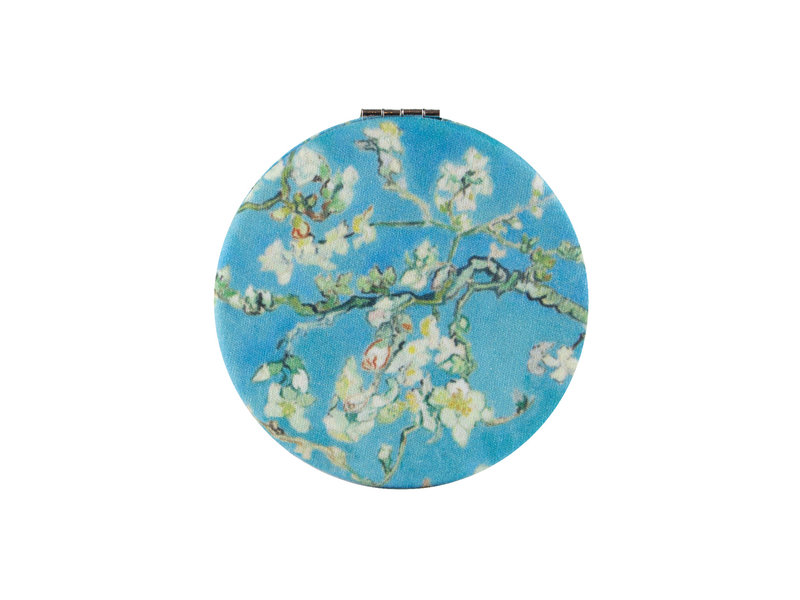 Folding pocket mirror, microfiber, Van Gogh, Almond Blossom