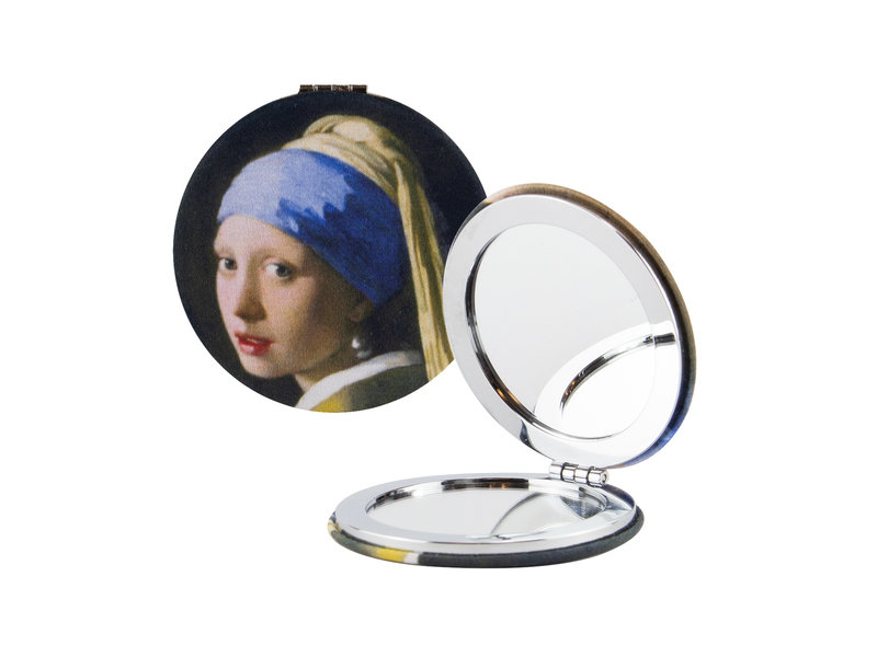 Miroir de poche pliant microfiber, Vermeer, fille avec une boucle d'oreille perle