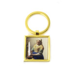 Keyring W, Metal gold, SQ, Milkmaid Vermeer