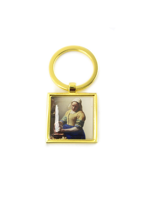 Porte-clés SQ, métal doré, Laitière Vermeer