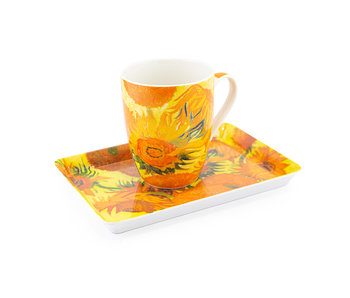 Conjunto: taza y bandeja, Girasoles, Van Gogh