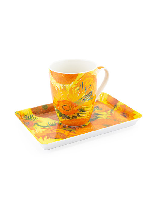 Conjunto: taza y bandeja, Girasoles, Van Gogh