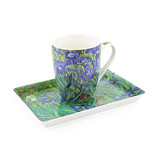 Set: Becher & Tablett, Iris, Van Gogh