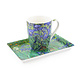 Set: Becher & Tablett, Iris, Van Gogh