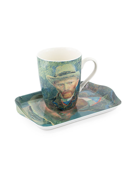 Conjunto: Taza y bandeja, Autorretrato, Van Gogh