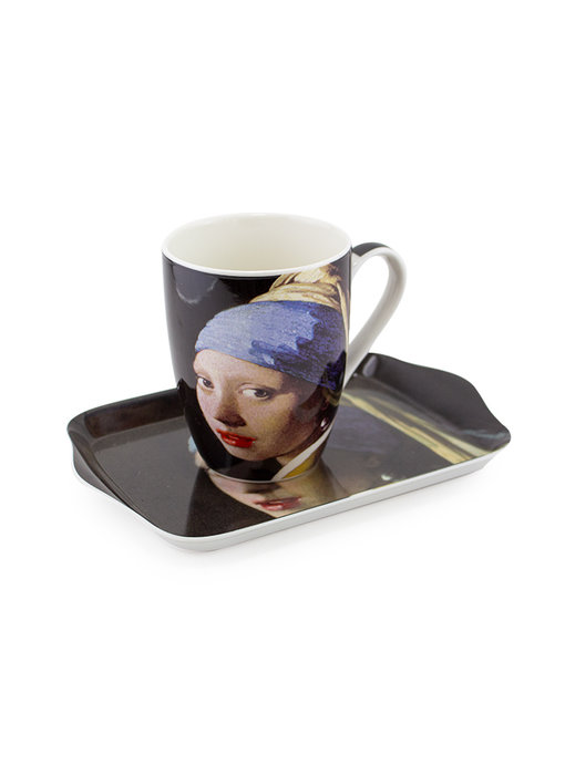 Conjunto: Taza y bandeja, Chica con un arete de perla, Vermeer