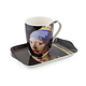Ensemble: Tasse et plateau, Fille avec une boucle d'oreille perle, Vermeer