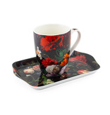 Set: Mug & tray, De Heem, Flower Still Life