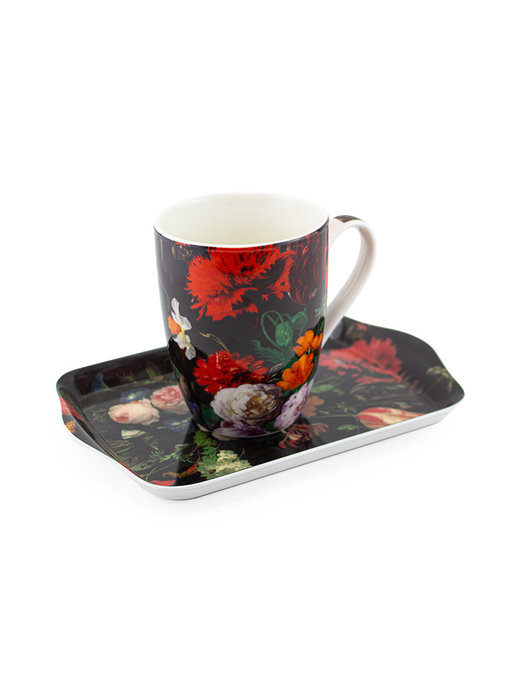 Set: Taza y bandeja, De Heem, Bodegón de flores