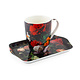 Set: Becher & Tablett, De Heem, Blumenstillleben