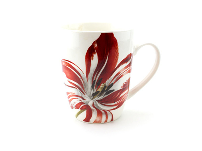 Ensemble: tasse et plateau, Merian, Trois tulipes