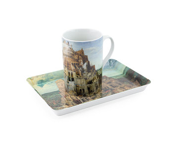 Set: Mug & tray, Bruegel, Tower of Babel