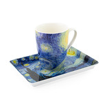 Ensemble: Tasse et plateau, Nuit étoilée, Van Gogh