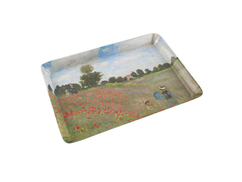 Mini bandeja, 21 x 14 cm, Monet, campo con amapolas