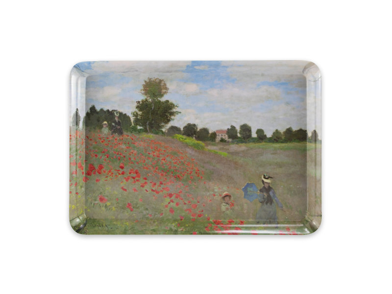 Mini bandeja, 21 x 14 cm, Monet, campo con amapolas