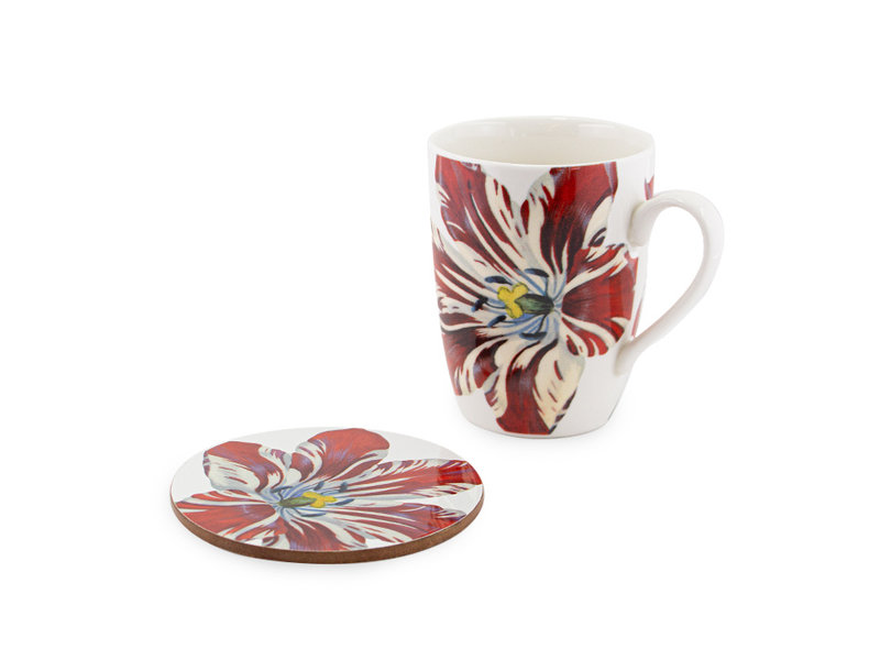 Set: Tasse/ étain / dessous de verre, Tulip Marrel, Rijksmuseum