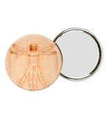 Pocket Mirror, Large, Ø 80 mm,  Da vinci, Vitruvian Man