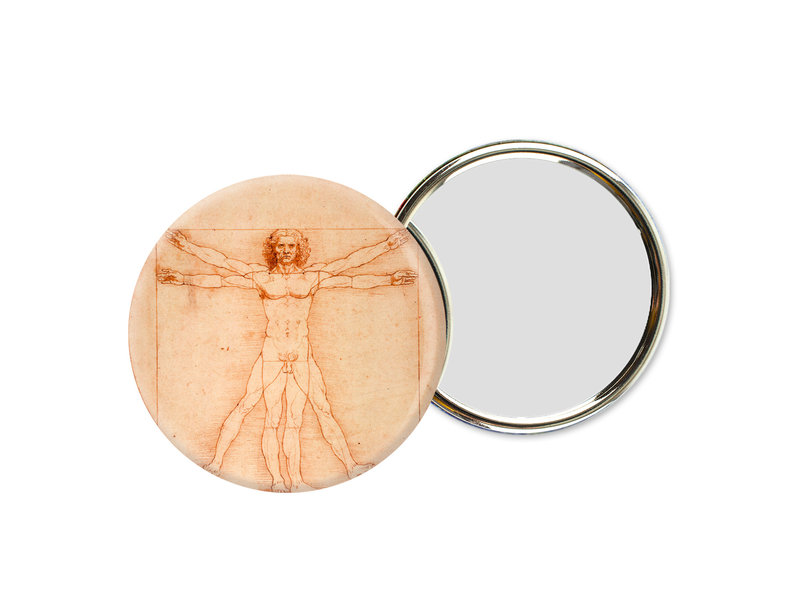 Miroir de poche,  Ø 80 mm, Da vinci, homme de Vitruve