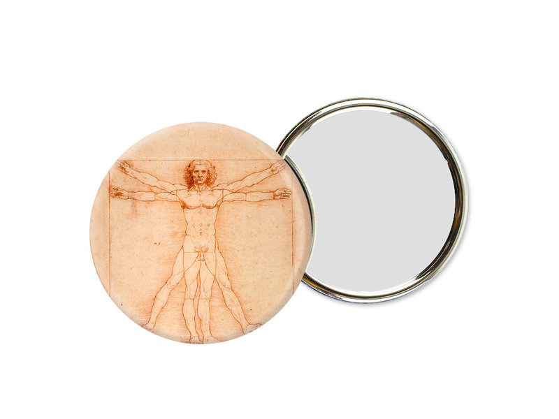 Pocket Mirror, Large, Ø 80 mm,  Da vinci, Vitruvian Man