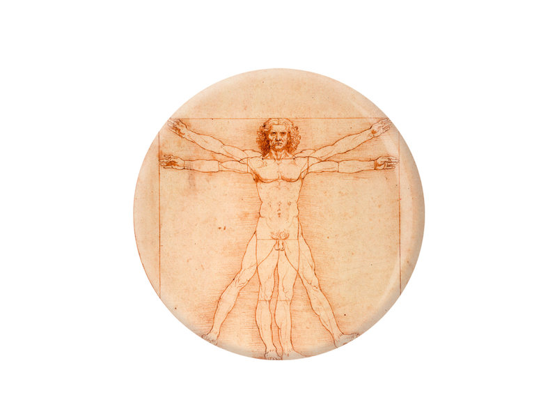 Miroir de poche,  Ø 80 mm, Da vinci, homme de Vitruve