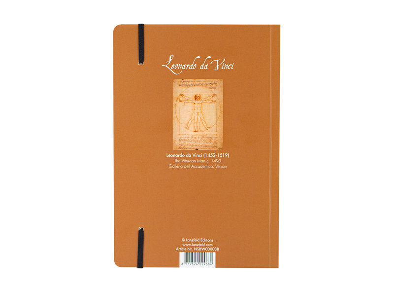 Carnet à couverture souple, A5, Léonard de Vinci, l'homme de Vitruve