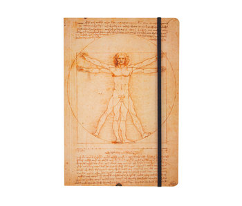 Softcover notitieboekje, A5,  Leonardo Da Vinci, Mens van Vitruvius