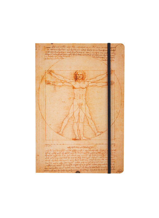 Softcover notitieboekje, A5,  Leonardo Da Vinci, Mens van Vitruvius