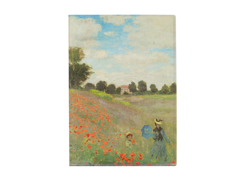 Funda portadocumentos, A4, Monet, campo de amapolas