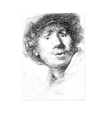 Theedoek , Zelfportret met verbaasde blik , Rembrandt