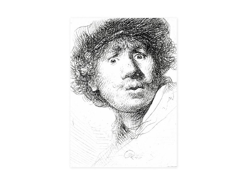 Tea Towel, Rembrandt, Curious Face