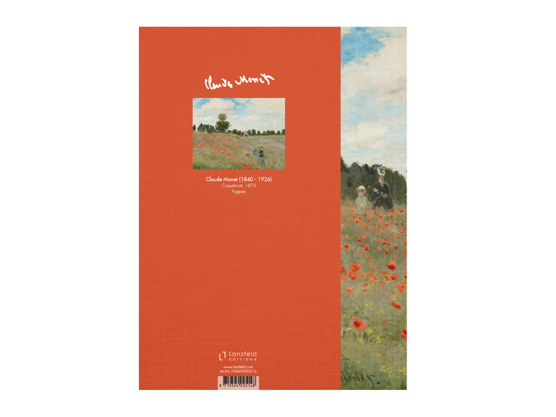 Cuaderno de dibujo de tapa blanda, Monet, campo de amapolas