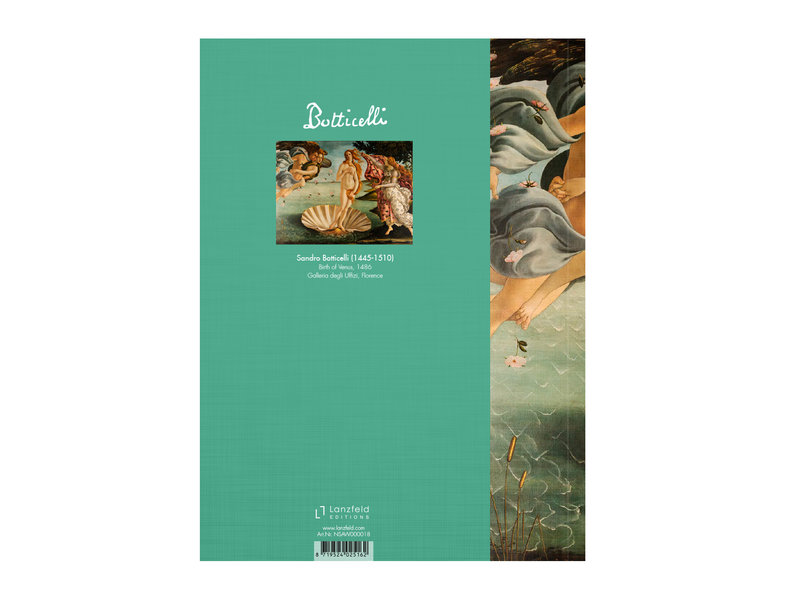 Softcover Kunst Skizzenbuch,  Botticelli, Geburt der Venus